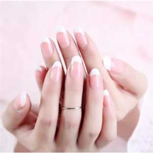 24 Pcs Kuku Palsu French Polos (FREE LEM ) Tahan Air - Fake Nails Art French Multiwarna