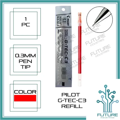 Ballpen PILOT Brand Gtec G-tec Gtech C3 0.3mm C3 Refill Gtec Refill G-tec Refill Gtech Refill 0.3mm C3 Refill 0.3mm Ballpen Refills For Rolling Ball Pens Point Black Blue Red EACH SOLD SEPARATELY [Future Industries]