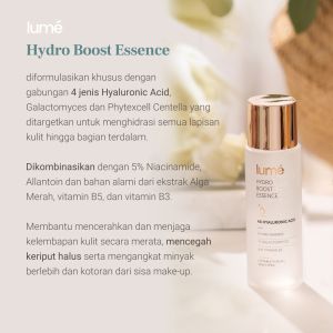 LUME Hydro Boost Essence Toner Mencerahkan Wajah 4X Hyaluronic Acid 5% Niacinamide Skin Care Perawatan Mencerahkan Wajah Memudarkan Keriput Flek Noda Hitam Wajah Menjaga Skin Barrier Melembabkan Esens Wajah