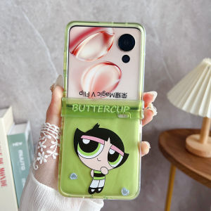 For 2026 Samsung Z Flip 8 Z Flip 7 Z Flip 6 Z Flip 5 Z Flip 4 Case Folding screen mobile phone case Colored cartoon cute crying baby Powerpuff Girls family three-piece PC hard case