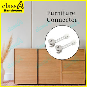 ClassAHW 40mm Furniture 3in1 Bolt & Nut Connector Parts Screw Fastener Cam Lock Fitting Dowel 3 in 1 Ikea Courts Spar