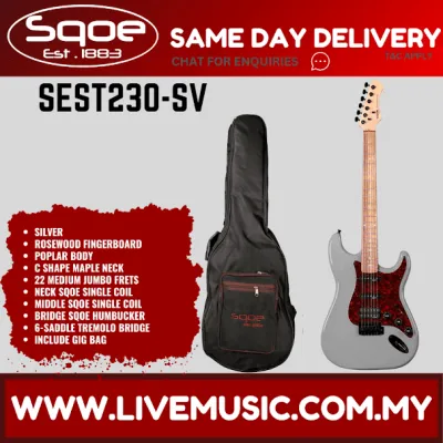 SQOE SEST230 Super Stratocaster Body HSS Electric Guitar Rosewood Fretboard - (SEST-230/SEST 230)