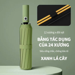 AIODIY 12 Nan Dù gấp gọn tự động-Dùng được cả trời mưa và nắng ô che mưa gấp gọn-chỉ cần bấm 1 nút để mở/xếp