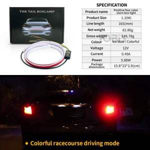 Dây Đèn Led Trang Trí Viền Cốp Sau Ô tô Đầy Màu Sắc dài 1m2