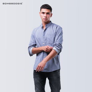 Bombboogie Kemeja Pria Blue Vader Navy White 24562B5NW