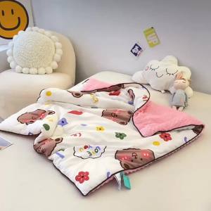 2025100 Chăn Bông Hạt Đậu Mùa Thu Đông Dày Dặn Hoạt Hình Trẻ Em Mẫu Giáo Chăn Bông Mùa Đông Cho Bé Ngủ Trưa