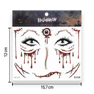 Tattoo halloween luka temporary realistic sticker dada leher badan lengan kaki semi permanen tahan lama wanita pria aesthetic waterproof gambar tengkorak minimalis