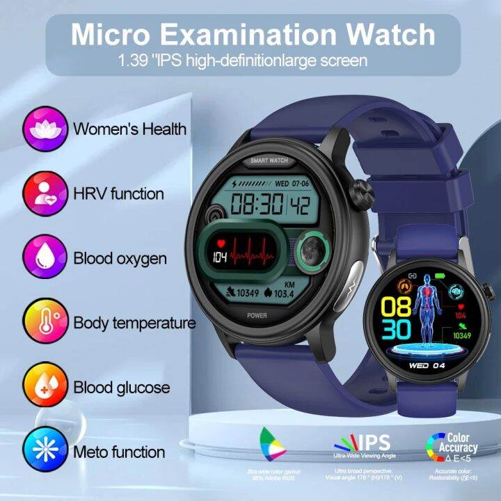 Smart Ecg Ppg Hrv Health Watch Blood Sugar Lipid Uric Acid Monitoring Bluetooth Call