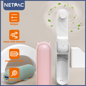 NETPAC Kipas Angin Mini Portable 3500mAh 3 in 1 Powerbank Lipat Pocket Handheld Mini Fan USB Rechargeable