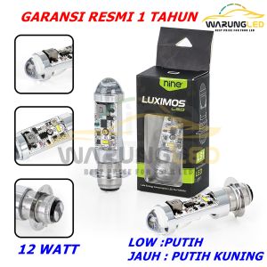 LAMPU LED MOTOR BEBEK MATIC BEAT VARIO ORIGINAL H6 9NINE LUXIMOS LS 1 DEKAT PUTIH JAUH PUTIH KUNING 12 WATT
