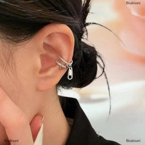 [COD] Biubiuni 1 cặp Rhinestone dây kéo Tai Cuff độc đáo mở-kết thúc thiết kế lấp lánh đá tổng hợp cho trang phục giản dị hoặc quà tặng cho đồ trang sức