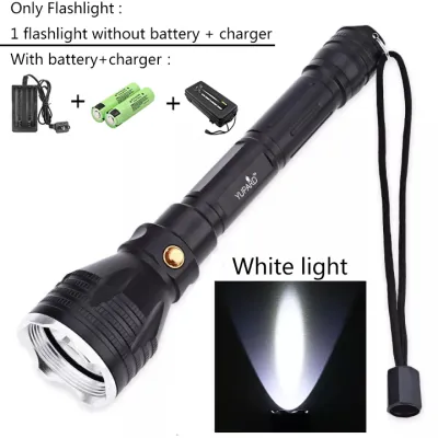 YUPARD 1200LM diver diving 100 meters underwater flashlight waterproof and strong light XM-L2 LED white light 18650 original battery fishing camping riding