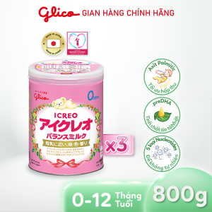 (Date mới 2027) Combo 3 Lon Sữa Glico Icreo Balance Milk - Lon 800g