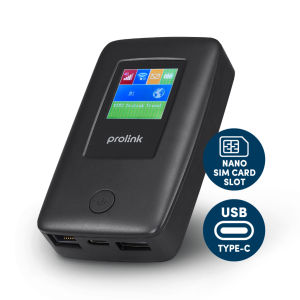 [UPGRADED | Up to 25 hour] Prolink DL-7203E 4G LTE Mobile WiFi with LCD display with RJ45 LAN port/ Powerbank [Support 4G/ 5G SIM card | Local and Overseas Telco Sim card]