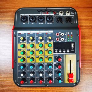 Mixer Audio Podcast Professional Live Audio Mixer DJ Bluetooth 6 Channel Dukungan 48V Phantom Power MX-i6 - 7RSKCGBK