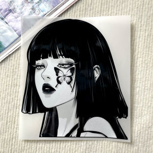 JDM Two-dimensional Anime Girl Sticker Motorcycle Body Reflective Waterproof Vinyl Decal