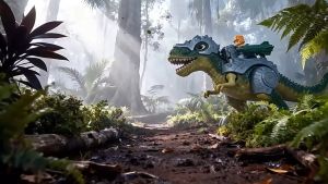 Light-up Electric T-Rex / Realistic Walking T-Rex Toy with Mist Spray /Dinosaur Toy / Gift