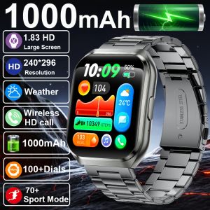 New Smart Watch Man 1000mAh Long Standby Outdoor Smartwatch Men IP68 Waterproof Heart Rate Sport BT Call Big Battery Smart watch