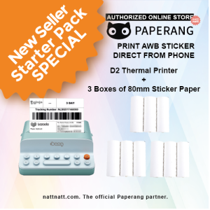 Ecommerce Seller Starter Pack. Print Airway Bill label. Paperang D2 with 3 boxes of 80mm Sticker Paper.