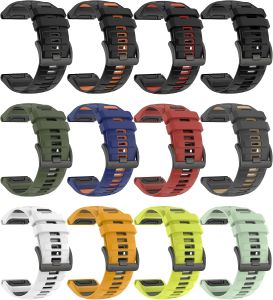 for Fenix 6X/7X Band 26mm Quickfit Silicone Watch Bands for Garmin Fenix 8 51mm/Fenix 5X Plus/Fenix 3/Descent MK2i/Enduro – Soft Rubber Sports Strap