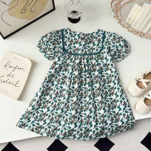 Gấu lãnh đạo bé gái mùa hè in hình cây mới ngắn tay thường ngày ăn mặc trẻ em mặc giản dị hàng ngày cho các lứa tuổi 2-7