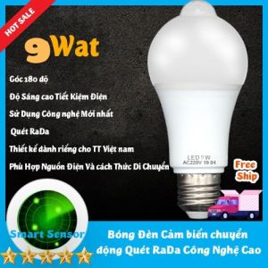 Bóng Đèn LED E27 PIR 7W 9W 12W Có Cảm Biến Chuyển Động Rada Tiện Dụng Cực Nhạy Model 2025