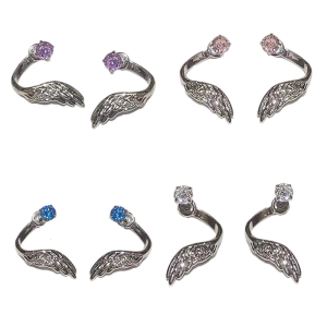 Wing Shape Ear Studs with Sparkling Detailing Comfortable Piercing Earrings Trendy Gift For Women And Girls