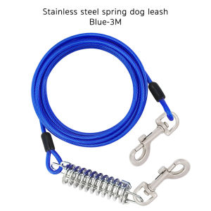 MAIYILAI Stainless Steel Dog Leash With Spring 3M Dog Chain For Large Dogs Double Headed Buckle Dog Rope