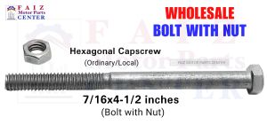 10 sets. ORDINARY 7/16x4-1/2 inches (#16 sa yabe/tools)BOLT WITH NUT HEX. CAPSCREW (rough thread)