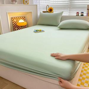 3 in 1 Plain Cotton Garterized Bed Sheet Pillowcase Beddings Set ( 2pillowcase+1bedsheet )