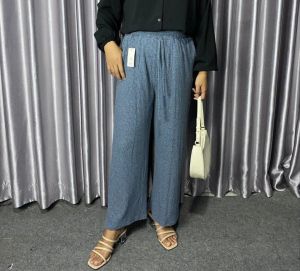 Z E E N Celana Wanita Panjang Kulot Rib Bahan Rib Knit Homeware | Celana Knit Import