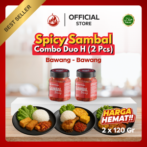 Spicy Sambal - Paket Combo Duo - 2 Pcs x 120 Gr - Bawang / Terasi / Tuna Asap / Cakalang / Cumi / Bajak Teri