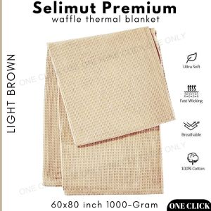 Premium Blankets 60x80 inches Cotton Waffle Blankets 1000gram High Quality Super Single Selimut Hospital Hostel