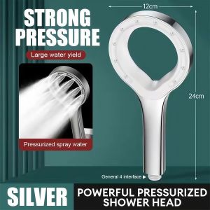 High Pressure Shower Head Heart Ring Spray Booster Shower Heads Bathroom Rain Shower Mixer Bathroom Accessories