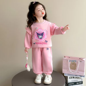 Christmas gifts Halloween 2Pcs Sanrio Girls Cute Set Cartoon Anime Kulomi Childrens Sweatshirt Autumn Jacket Sports Lounge Sweet Clothes Childrens Gifts