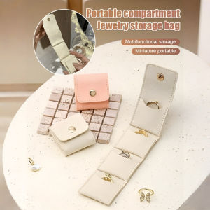 Portable Jewelry Storage Box Travel Small Jewelry Bag Bracelet Earrings Necklace Compartment Storage Box便携分格首饰收纳包