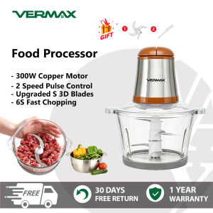 Vermax Electric Meat Grinder 300W 2L Baby Food Processor MultiFunction Chopper Vegetable Cutter