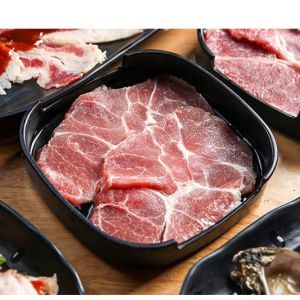 Khay nhựa Melamine đựng sushi đồ ăn lẩu nướng BBQ vuông đen bóng Size 14x 14x 3cm