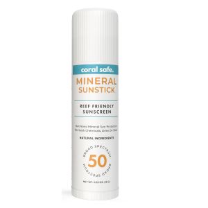 Reef Safe Mineral Sunscreen Face Stick SPF 50 - Biodegradable Non-Nano Zinc Oxide Travel Size Hawaii & Mexico Approved TSA Approved 0.5 oz by Coral Safe