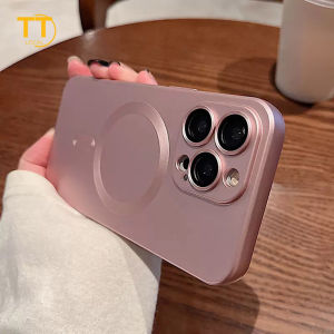 Tri-Town Matte Magnetic Phone Case for IPhone 17 16 11 15 14 13 12 Pro Max Air 16 17 Pro Max Lens Protector Shockproof Phone Cover Support Wireless Charging