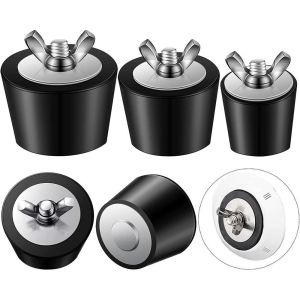 SAVVYSHELF Rubber Pool Winterizing Plug With Stainless Steel Screw Black Swimming Pool Leak Proof High Quality Pool Plugs