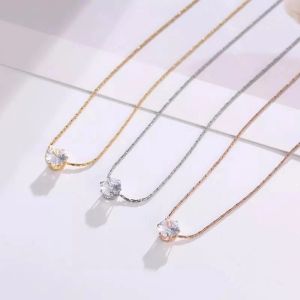 MiNiZi Kalung Titanium Solitaire Permata Cristal Nagita Slavina Terbaru Asli Anti Karat Tidak Luntur