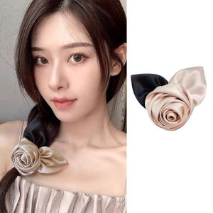 Lovely Girls House 🏠 [Headwear H Eadwear] 🌸 หมอนความงามที่สง่างามซาตินกุหลาบกิ๊บหญิงที่เรียบง่าย 🍃