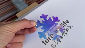 Blank Iridescent Colorful Acrylic Snowflake Ornament for Xmas Tree Handmade Key Chain DIY Crafts Christmas Party Decorations