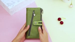 CONTACTS Genuine Leather Wallets Long Clutch Bag For Women Zipper Phone Pocket Coin Purse Quality Card Holder