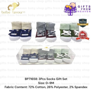 BEBE FAVOUR SOCKS GIFT SET 3 PCS 0-9M BP71658