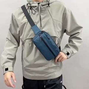 MENSPE Fashion Men Bag Chest Bag Waist Bag Shoulder Bag Cross Body Bag Large Capacity Multifunctional Leisure Bag Street Bag