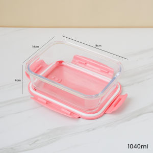 Tempat Bekal Lunch Box Kotak Penyimpanan Makan Bahan Kaca Microwave Oven Safe Bersekat