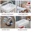 3 Tier Trolley Cart Organizer Heavy Duty Rolling Utility Cart with Wheels and Handle. 