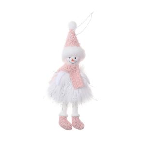 BAGUO Creative Hanging Snowman Dolls Elegant Knit Hat Xmas Tree Hanging Pendant New Year Gift Handmade Snowman Ornaments Christmas Tree Decor